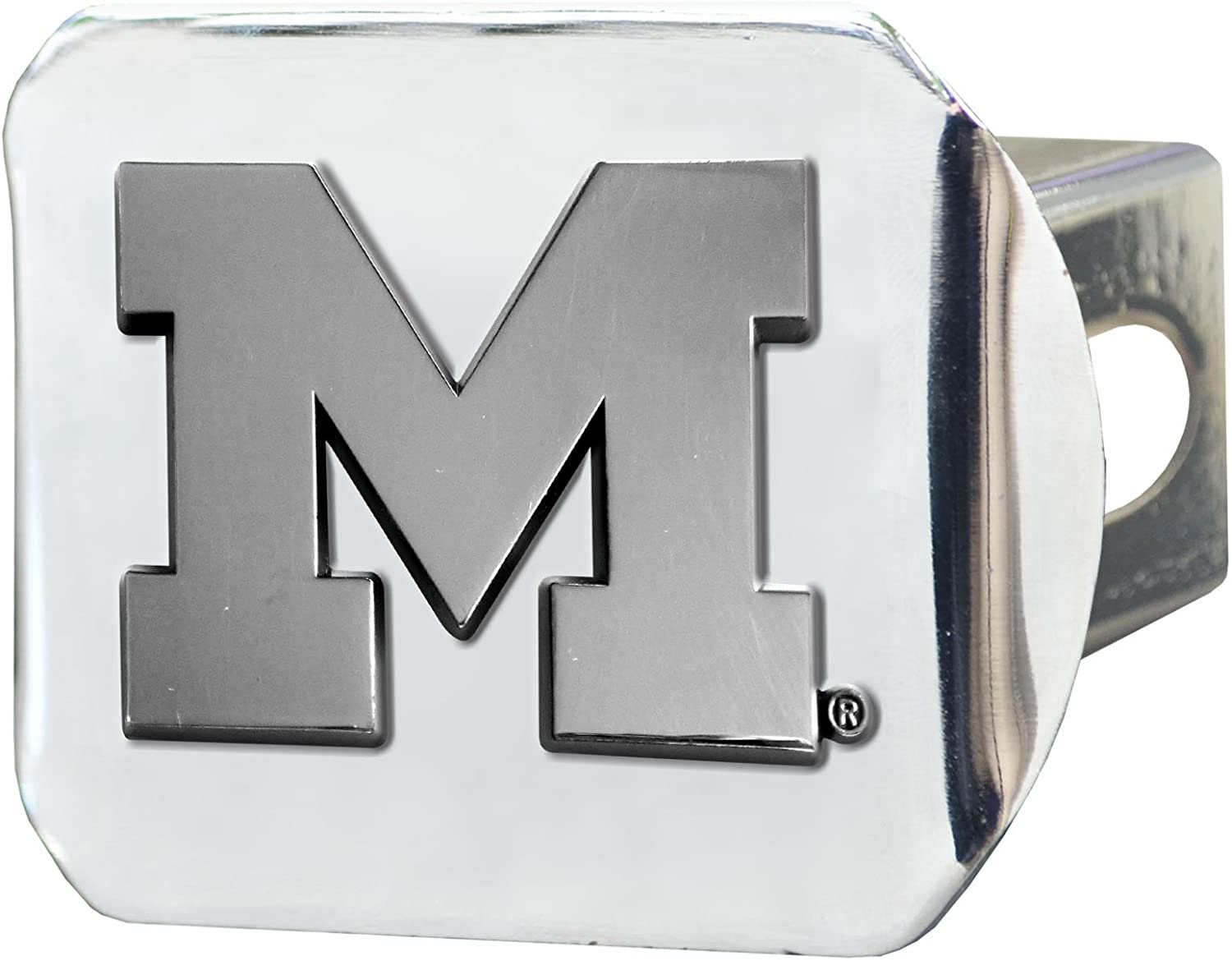 Michigan Wolverines Hitch Cover Solid Metal with Raised Chrome Metal Emblem 2" Square Type III University of